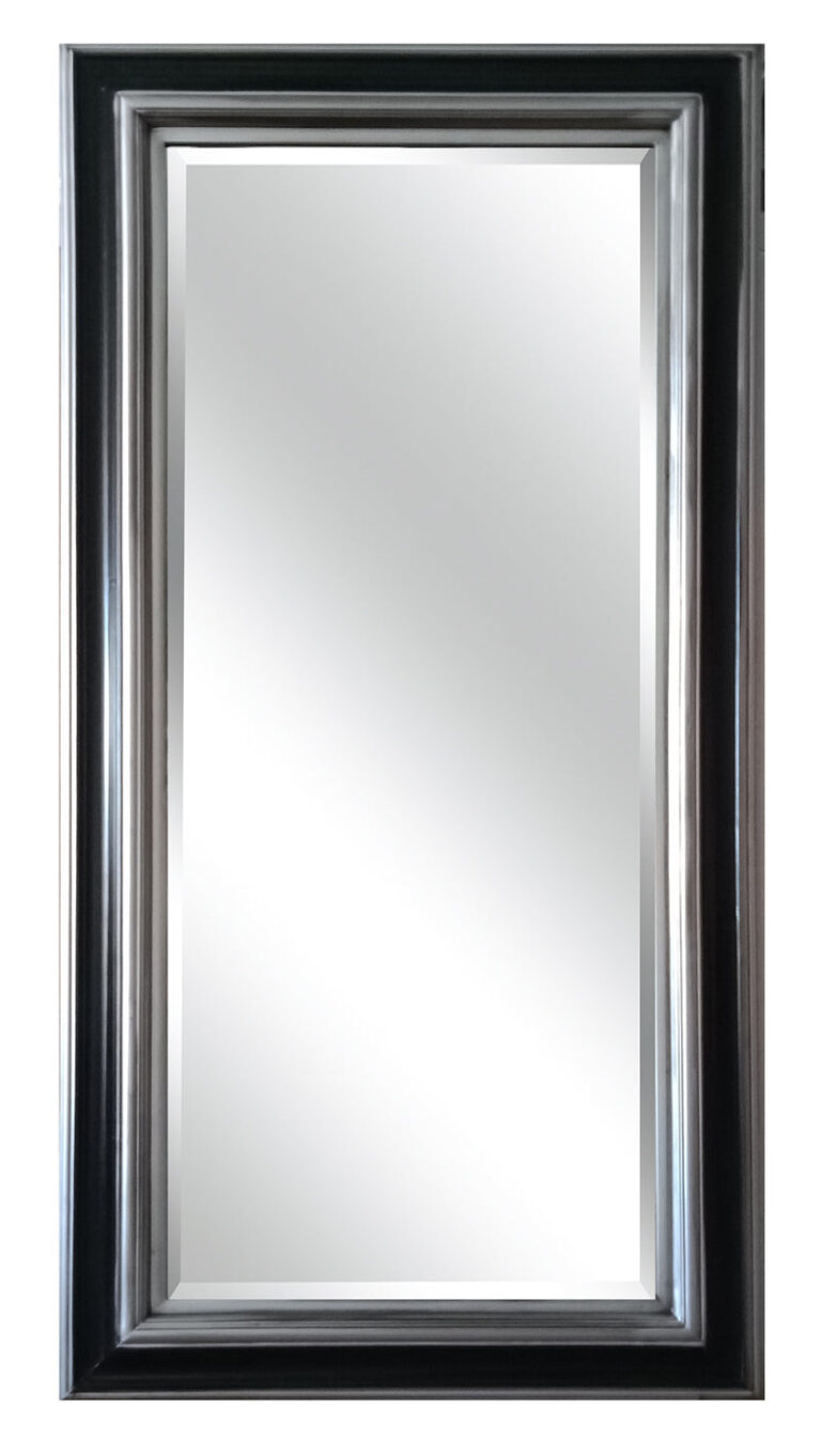 Antique Silver/Black Mirror – Large – Nirvana Interiors