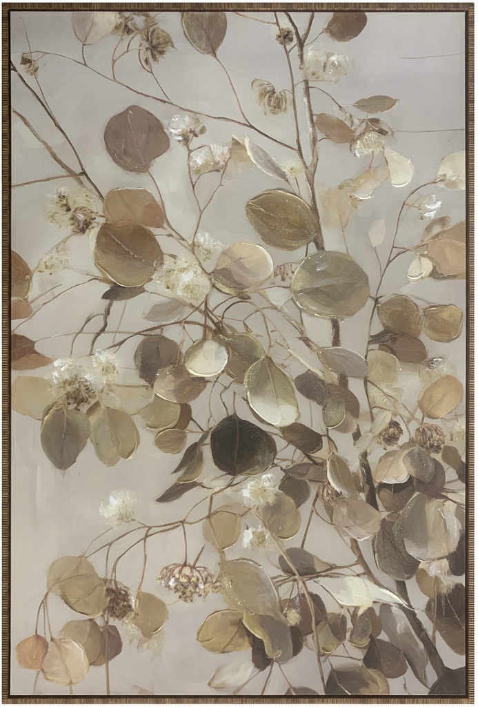 FRAMED GOLD PETAL CANVAS 80% HANDPAINTING