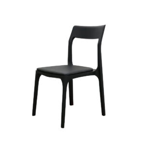 Cooper Stackable Dining Chair - Black Frame / Black Leather